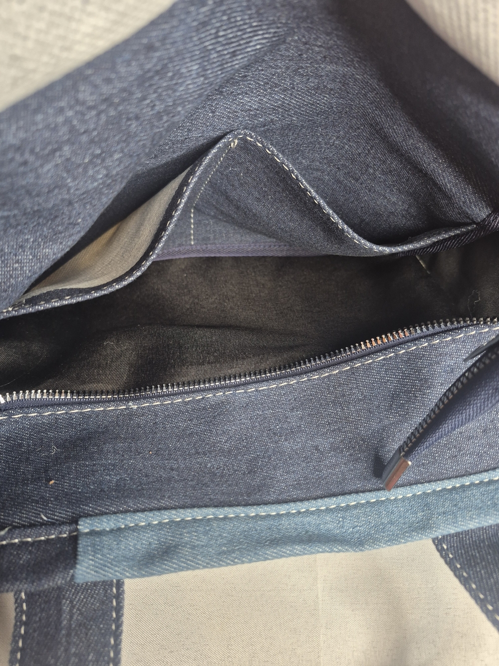 Fashion Patchwork Denim Tote Bag NWOT - Picture 12 of 12